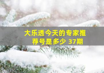 大乐透今天的专家推荐号是多少 37期